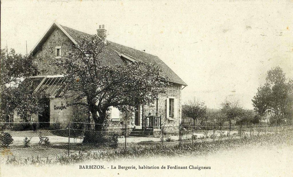 Carte postale ancienne représentant la Bergerie lieu d'habitation de Ferdinand Chaigneau à Barbizon situé sur l'avenue de Gaulle.
